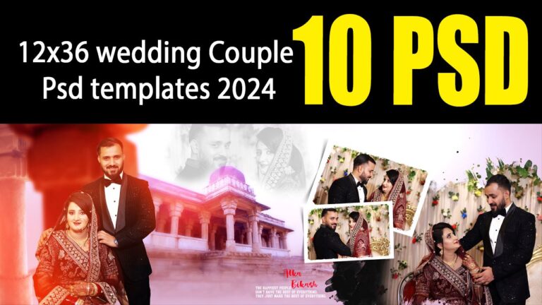 12x36 wedding Couple Psd templates 2024