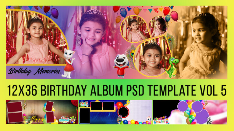 12x36 birthday album psd template vol 5