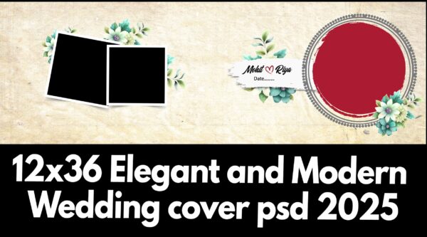 12x36 Elegant and Modern Wedding cover psd 2025